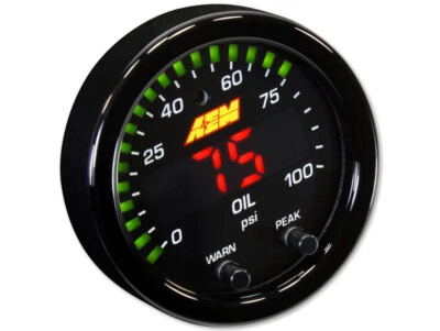 AEM Electronics X-Series 100 PSI 7 BAR Digital Oil Fuel Pressure Gauge LED 52mm - Image 1 of 3