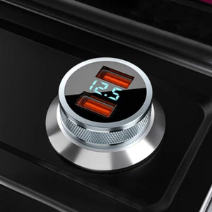 Cigarette Lighter 2 USB Car Charger 3.0 Fast Charging LED Voltmeter Accessories - Foto 1 di 8