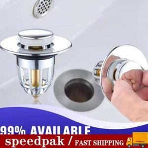 Universal Bathroom Sink Plug Stopper Wash Basin Core Up Bounce Filter Drain P1 - Picture 1 of 9