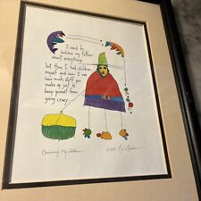 Brian Andreas Story People Framed Matted Print Signed "Believing My Father" 1993