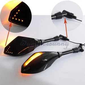 Espejo retrovisor indicador LED de señales de giro delantero trasero para motocicleta bicicleta de calle - Imagen 1 de 8