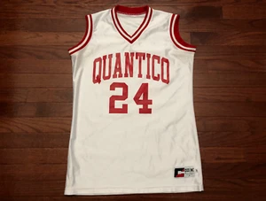 MAGLIA BASKET DONNA VINTAGE ANNI 90 QUANTICO WARRIORS DONNA MEDIA BIANCA M e - Foto 1 di 5