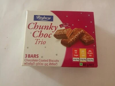 RETZBURY CHUNKY CHOC CHOCOLATE  Sweet dilicious choclate cotate biscuit 3Bars - Image 1 of 4