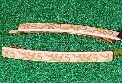 NUEVO CON ETIQUETAS 2 Pinzas para el cabello francesas de lujo de Francia en alambre dorado hechas a mano Foto 1 de 4