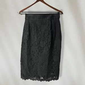 J Crew Black Lace Pencil Skirt, Knee Length, High Waisted, 0 - Picture 1 of 8