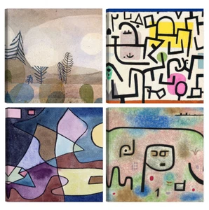 Pinturas Modernas Paul Klee 4 Pzas. 30x30 CM Impresión sobre Lienzo Mobiliario - Imagen 1 de 2