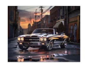 1970s Classic American Muscle Car (Chevelle Inspired) Poster -Unframed- Print - Picture 1 of 3