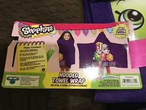Asciugamano con cappuccio viola Shopkins 22,5” da 51” nuovo con etichetta - Foto 1 di 1