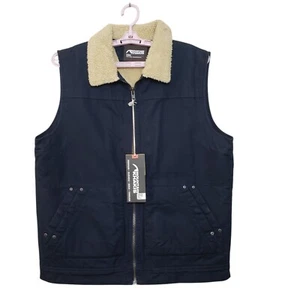 New With Tags Mountain Khakis Men's Size Large Sullivan Shearling Vest Navy - Picture 1 of 14