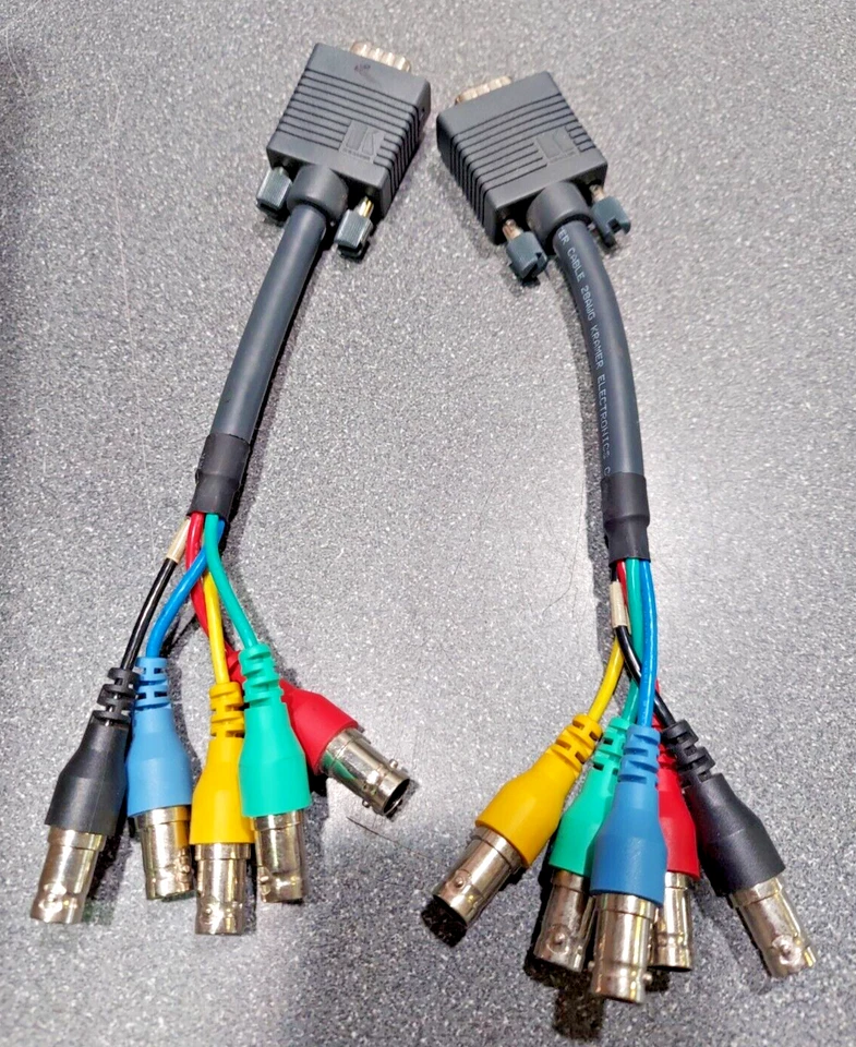 Kramer HD15 VGA Male to 5 BNC RGBHV  Female Adapter Cable (Two) - Image 1 of 3