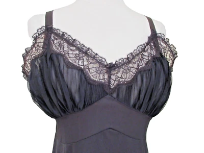 Vtg Aristocraft by Superior Slip Dress Sz 38 Delicate Black Spiderweb Lace Goth - Image 1 of 4