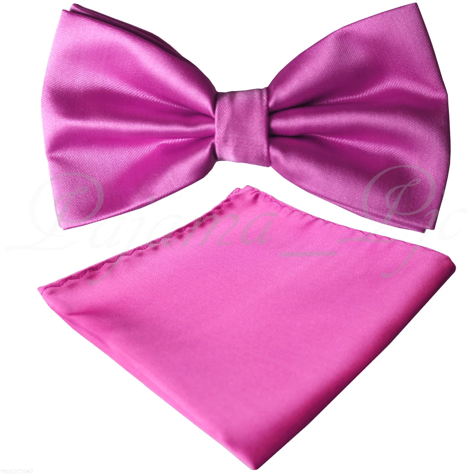 Nuevo conjunto de pajarita y pañuelo mariposa violeta fucsia para hombre boda graduación BT100K Foto 1 de 1