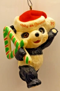 Hallmark 1989 Child's Fourth Christmas Teddy Bear Ornament - Picture 1 of 11