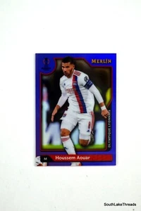 2021-22 Topps Merlin UEFA Chrome HOUSSEM AOUAR #18 Purple REFRACTOR /15 Lyon - Picture 1 of 2
