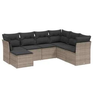 7-Piece Garden Sofa Set w/ Cushions Rattan Wicker Outdoor Patio Lounge Furniture - Picture 1 of 6