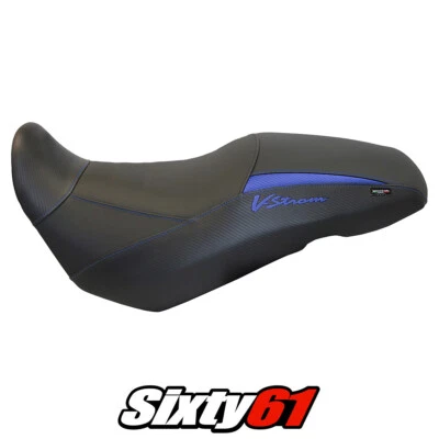Funda Asiento Suzuki VStrom 650 2017-2021 2022 2023 2024 Tappezzeria Azul Negro Foto 1 de 4