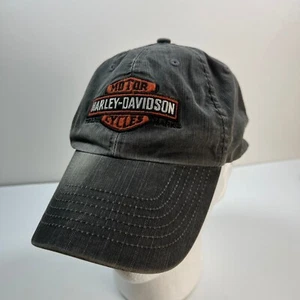 Harley Davidson Hat Adjustable Gray Faded Distressed Classic Logo Dad 2009 Cap - Picture 1 of 11