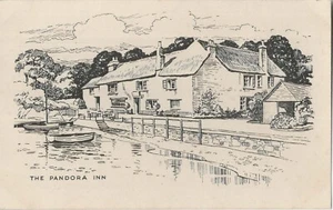 SELF ADVERTISING POSTCARD The Pandora Inn Restronguet Creek Falmouth C1950'S - Picture 1 of 2
