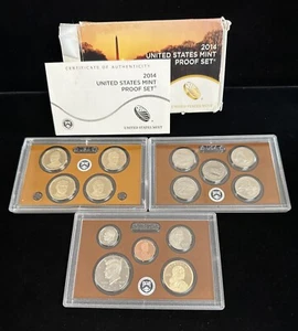 2014 United States Mint 14 Clad Coin Proof Set In Box w/ COA - Picture 1 of 2