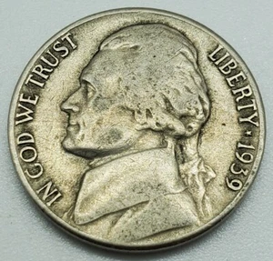1939 S Jefferson Nickel US 5C Coin #9 - Picture 1 of 2
