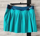 Nike Dri-Fit Victory Tennis Skort Size Large Aqua Green Accordion Pleated Skirt