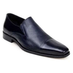 Belvedere Men's Shoes Italian Soft Deerskin ANDREO Navy - Picture 1 of 16