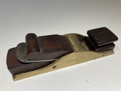 Vintage Brass & Rosewood Chariot Plane Woodworking Old Tool - Image 1 of 4