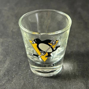 PITTSBURGH PENGUINS BLACK BIRD LOGO GRAFICO NHL VETRO TRASPARENTE BICCHIERE PER ADULTI - Foto 1 di 3