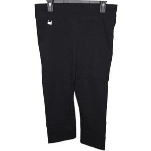 Rafaella Comfort Black Elastic Waist Crop Pants Women's Size 12 - Picture 1 of 6