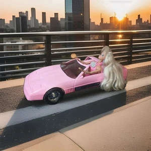 Vintage 1980er Gay Toys Barbie Bikini Puppe Corvette Sportwagen Cabrio rosa #798 - Bild 1 von 8