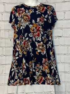 Apt. 9 Navy Floral Swing Dress – Soft Stretch Knit with Pockets | Size XL | NWT - Picture 1 of 7