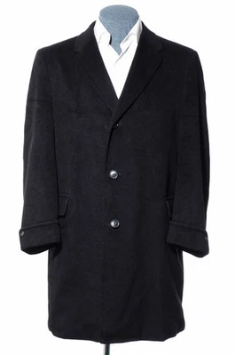 Abrigo corto vintage 40S años 50 60 cachemir negro de un solo pecho abrigo de coche Foto 1 de 4