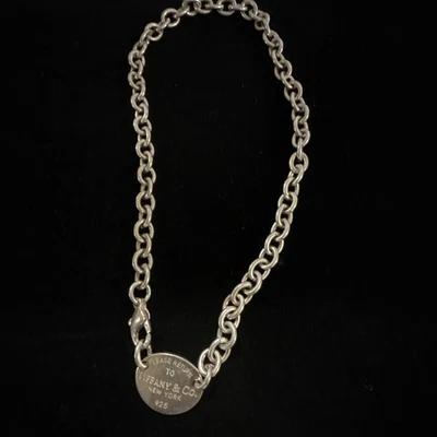 Collar de eslabones de cadena con etiqueta ovalada Tiffany & Co Return to Tiffany de ley 925 45 g Foto 1 de 4