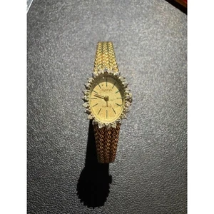 VTG Geneva Gold-Tone Quartz Watch – Crystal Bezel Stuck Crown For Parts/Repair - Picture 1 of 8