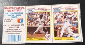 1986 Drake's 6th Annual Big Hitters Full Panel Rickey Henderson / Guerrero - Picture 1 of 2