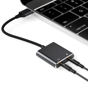 Wielofunkcyjny adapter karty dźwiękowej USB Przewodowy konwerter słuchawek i mikrofonu - Zdjęcie 1 z 8