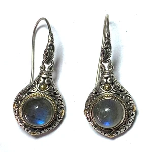 Sterling Silber Robert Manse Haken 18k verziert Labradorit Ohrringe 39mm x 17mm - Bild 1 von 3