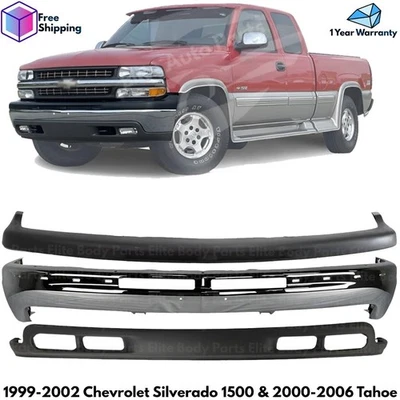 Front Bumper Chrome Kit For 1999-2002 Chevrolet Silverado 1500 & 2000-2006 Tahoe Foto 1 de 4