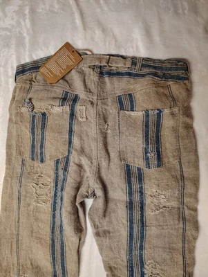 Pantalones de minero Magnolia Pearl de lino desgastados con parches OS Foto 1 de 3