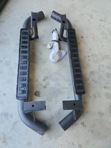 Land Rover Defender Side Steps Tubular All Black for 90 running boards - Picture 1 of 18