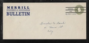 US Precancel Envelope: WI Merrill 1a2 E 30 41 Used (Chamber of Commerce) - Picture 1 of 1