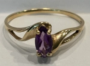Anillo Amatista Oro Amarillo 10K 1,42 Gramos Talla 7,75 - Imagen 1 de 4