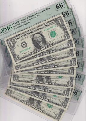 9 PMG 66EPQ 1963B BARR STD FULL DISTRICT SET Fr 1902-B,G,E,J,L SUPERB GEM CU - Image 1 of 4