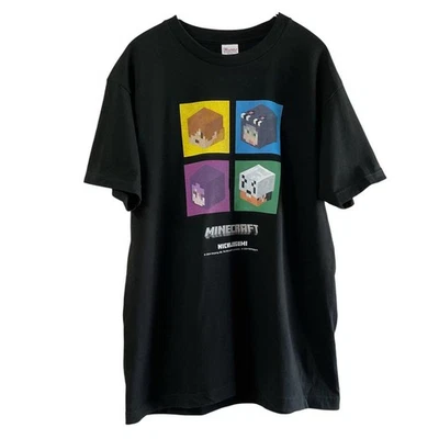 Minecraft Nichijou Group Collaboration T-Shirt Black M Game Tee Japan Official - Bild 1 von 4