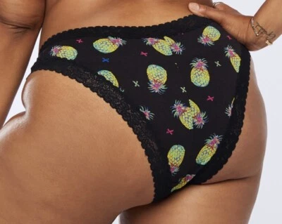 SAVAGE X FENTY Cotton Essential Pineapple Black Cheeky Bikini Panty Womens 2X 3X - Image 1 of 4