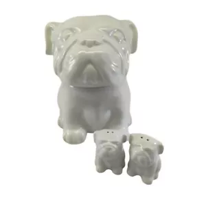 Tarro de galletas Bulldog inglés objetivo de gres umbral con sal y pimienta - Imagen 1 de 12