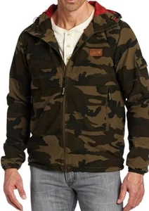 Bench Men's Zip Front Hooded Lightweight Windbreaker Military Green Camo, S - Picture 1 of 2