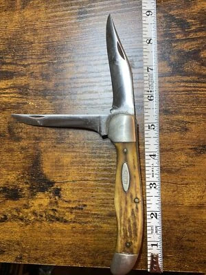 Case 5265 SAB Folding Hunter Flat Stag Well Used But Still In Good  Shape - Image 1 of 4