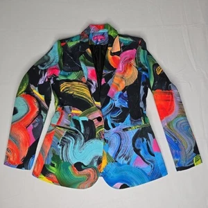 Claire Desjardins Designer Blazer Jacket Abstract Colorful Art to Wear Design SP - Bild 1 von 11