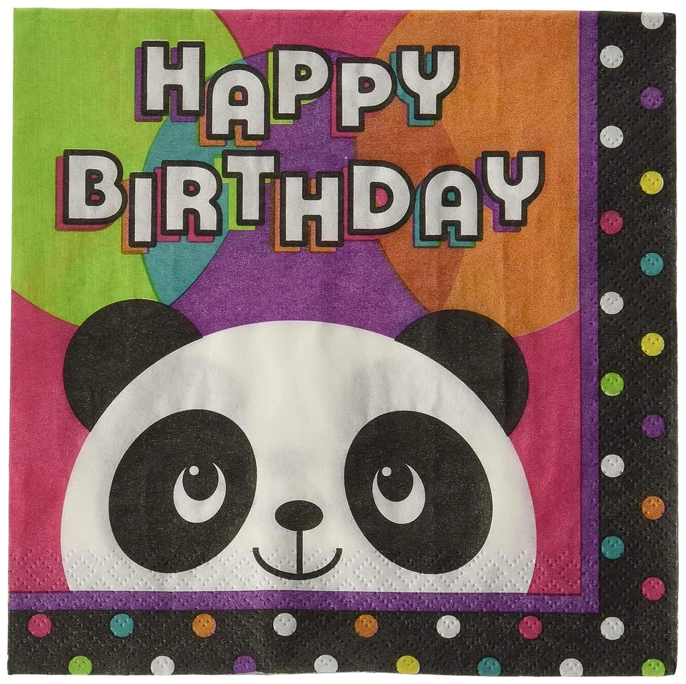 Panda-Monium Panda Bear Animal Kids Birthday Party Paper Luncheon Napkins - Image 1 of 1